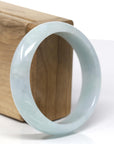 Baikalla Light Blue-Green Jade Jadeite "Half Round" Bangle Bracelet (58.68mm) 