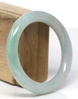 Baikalla Natural Green Jade Jadeite "Traditional Round" Bangle Bracelet (57.1mm) 