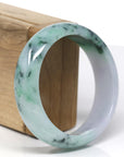 Baikalla Natural Light Lavender & Forest Green Jadeite Jade Bangle (58.5mm) 