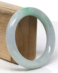 Baikalla Natural Green Jadeite Jade "Traditional Round" Bangle Bracelet (57mm) 