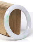 Baikalla Natural Light Lavender & Green Jadeite Jade "Traditional Round" Bangle Bracelet (57mm) 