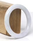 Baikalla Natural Light Lavender & Green Jadeite Jade "Traditional Round" Bangle Bracelet (57mm) 