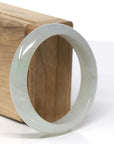 Baikalla Natural Icy Light Green Jadeite Jade Bangle Bracelet (56.56mm) 