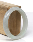 Baikalla Natural Icy Light Green Jadeite Jade Bangle Bracelet (56.56mm) 