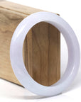 Baikalla Natural Light Lavender Jadeite Jade "Half Round" Bangle Bracelet (58.7mm) 