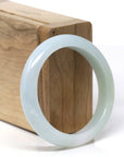 Baikalla Natural Light Blue-Green W/ Light Yellow Patch Jadeite Jade "Half Round" Bangle Bracelet (51.1mm) 