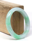 High-End Icy Vibrant Apple-Green Jadeite Jade Oval Bangle (55.1mm) 