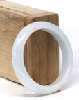 Baikalla Natural Light Blue-Green & Sajin (Golden Dust) Jadeite Jade "Half Round" Bangle Bracelet (52.5mm) 