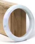 Baikalla Natural Light Blue-Green & Lavender Jadeite Jade "Half Round" Bangle Bracelet (59.9mm) 