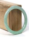 Baikalla Natural Forest Green Jadeite Jade "Petite Traditional Round" Bangle Bracelet (55.6mm) 