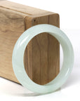 Baikalla Natural Icy Light Green Jadeite Jade Oval Bangle (54.9mm) 