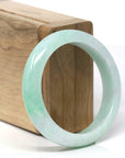 Baikalla Natural Apple-Green Jadeite Jade "Half Round" Bangle Bracelet (53mm) 