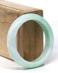 Baikalla Natural Apple-Green Jadeite Jade "Half Round" Bangle Bracelet (53mm) 