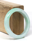 Baikalla Natural Apple-Green Jadeite Jade "Half Round" Bangle Bracelet (53mm) 