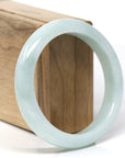 Baikalla Natural Light Green Jadeite Jade "Half Round" Bangle Bracelet (58.4mm) 
