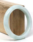 Baikalla Natural Light Green Jadeite Jade "Half Round" Bangle Bracelet (58.4mm) 