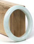 Baikalla Natural Light Green Jadeite Jade "Half Round" Bangle Bracelet (58.4mm) 