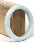 Baikalla Natural Light Green Jadeite Jade "Half Round" Bangle Bracelet (58.4mm) 