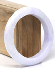 Baikalla Natural Lavender Jadeite Jade "Half Round" Bangle Bracelet (57.4mm) 