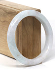Baikalla Natural Light Lavender Green & Sajin (Golden Dust) Jadeite Jade "Half Round" Bangle Bracelet (56.7mm) 