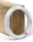 Baikalla Natural Light Lavender Green & Sajin (Golden Dust) Jadeite Jade "Half Round" Bangle Bracelet (56.7mm) 