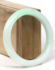 High-End Natural Light Apple-Green Jadeite Jade "Half Round" Bangle Bracelet (58.7mm) 