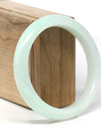 High-End Natural Light Apple-Green Jadeite Jade "Half Round" Bangle Bracelet (58.7mm) 