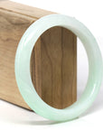 High-End Natural Light Apple-Green Jadeite Jade "Half Round" Bangle Bracelet (58.7mm) 