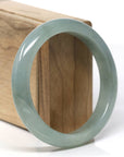 Baikalla Natural Oil-Green Jadeite Jade "Half Round" Bangle Bracelet (59.2mm) 