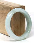Baikalla Natural Oil-Green Patch Jadeite Jade "Half Round" Bangle Bracelet (53.3mm) 