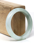 Baikalla Natural Oil-Green Patch Jadeite Jade "Half Round" Bangle Bracelet (53.3mm) 