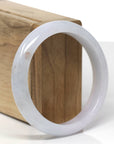 Baikalla Natural Light Lavender W/ Sajin Jadeite Jade "Half Round" Bangle Bracelet (57.7mm) 