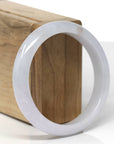 Baikalla Natural Light Lavender W/ Sajin Jadeite Jade "Half Round" Bangle Bracelet (57.7mm) 