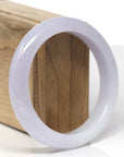 Baikalla Natural Light Lavender Jadeite Jade "Half Round" Bangle Bracelet (58.8mm) 