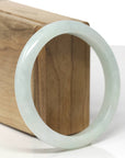 Baikalla Natural Light Green Jadeite Jade "Half Round" Bangle Bracelet (59mm) 