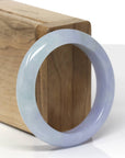 Baikalla Natural Lavender & Light Green Jadeite Jade "Half Round" Bangle Bracelet (51.7mm) 