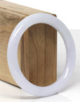 Baikalla Natural Light Lavender Jadeite Jade "Traditional Round" Bangle Bracelet (56.5mm) 