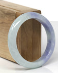 Baikalla Natural Light Blue-Green & Lavender Jadeite Jade "Half Round" Bangle Bracelet (54.7mm) 
