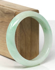 Baikalla Natural Apple-Green Jadeite Jade "Half Round" Bangle Bracelet (57mm) 