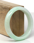 Baikalla Natural Apple-Green Jadeite Jade "Half Round" Bangle Bracelet (57mm) 