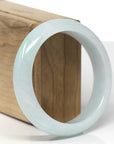Baikalla Natural Light Green Jadeite Jade "Half Round" Bangle Bracelet (57.7mm) 