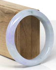 Baikalla Natural Icy Vixen Lavender & Light Green Jadeite Jade "Half Round" Bangle Bracelet (57.4mm) 