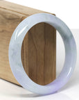 Baikalla Natural Icy Vixen Lavender & Light Green Jadeite Jade "Half Round" Bangle Bracelet (57.4mm) 