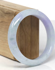 Baikalla Natural Icy Vixen Lavender & Light Green Jadeite Jade "Half Round" Bangle Bracelet (57.4mm) 