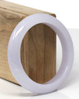 Baikalla Natural Light Lavender Jadeite Jade "Half Round" Bangle Bracelet (56.2mm) 