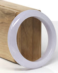 Baikalla Natural Light Lavender Jadeite Jade "Half Round" Bangle Bracelet (56.2mm) 