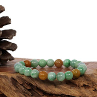 Baikalla Jewelry jade beads bracelet 6.5 inches Copy of Genuine Jadeite Jade Round Multiple Colors Beads Bracelet ( 9 mm)