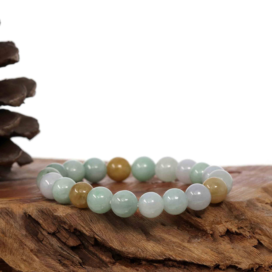 Baikalla Jewelry jade beads bracelet Copy of Genuine Jadeite Jade Round Multiple Colors Beads Bracelet ( 10 mm)