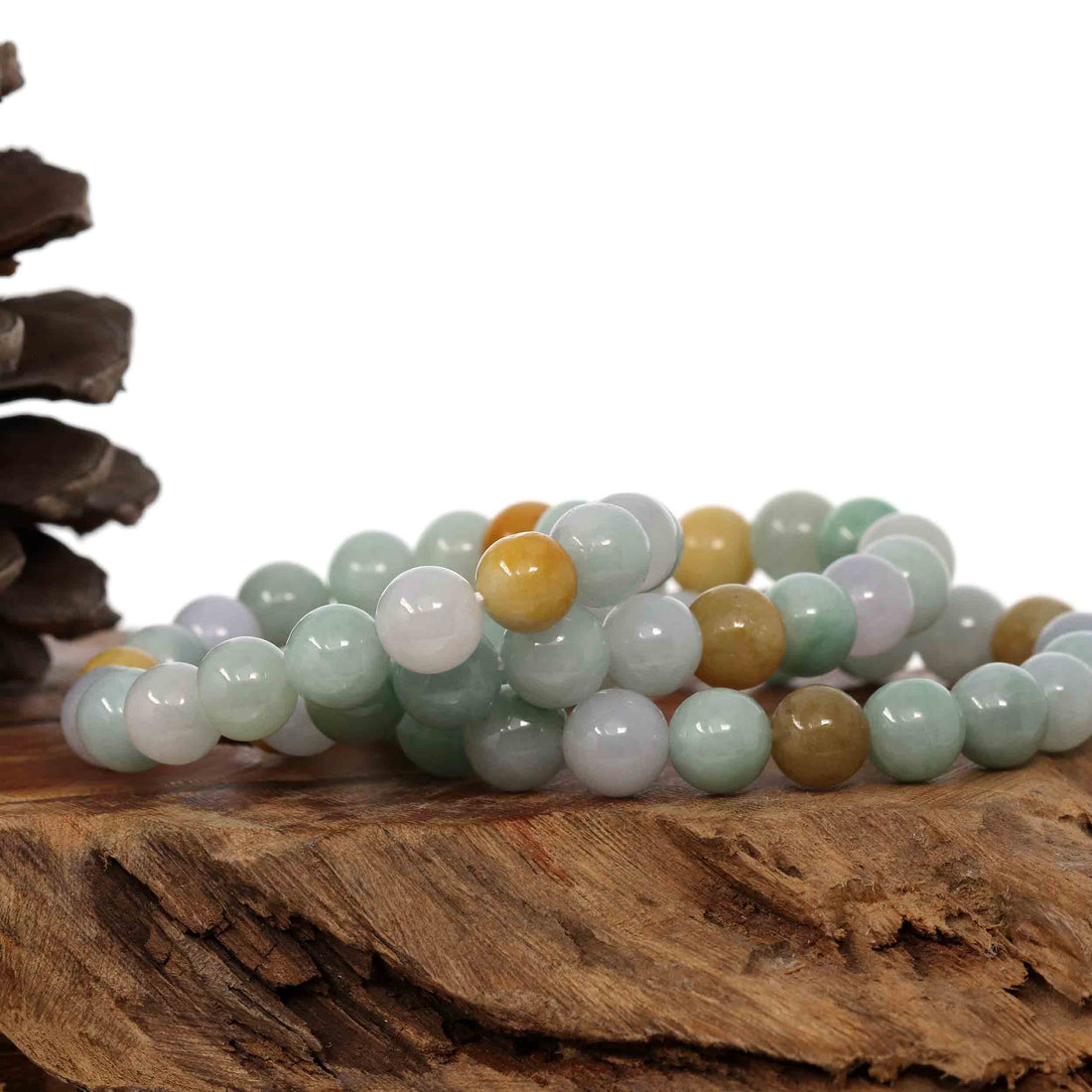 Baikalla Jewelry jade beads bracelet Copy of Genuine Jadeite Jade Round Multiple Colors Beads Bracelet ( 10 mm)