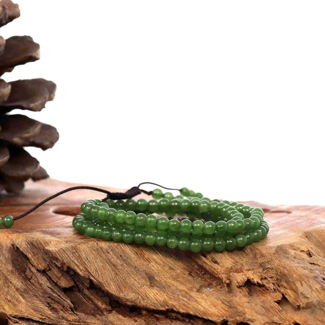 Baikalla Jewelry jade beads bracelet Copy of Baikalla Genuine Green Nephrite Jade Round Beads Bracelet Bangle ( 9.5mm )